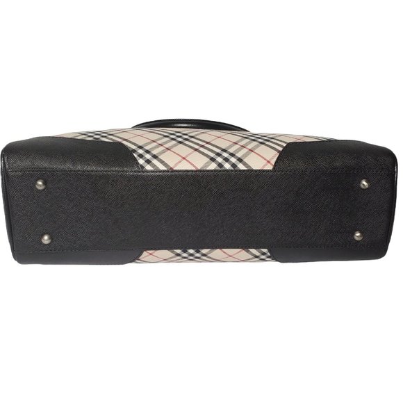 AUTHENTIC Burberry Tote Women's Bag Check Plaid Jacquard - Picture 6 of 10